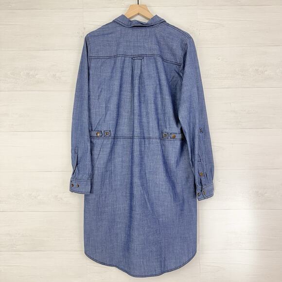 DULUTH Trading Co Chambray Shirt Dress 2XL Rootstock Denim Blue Utility Western - Picture 5 of 15
